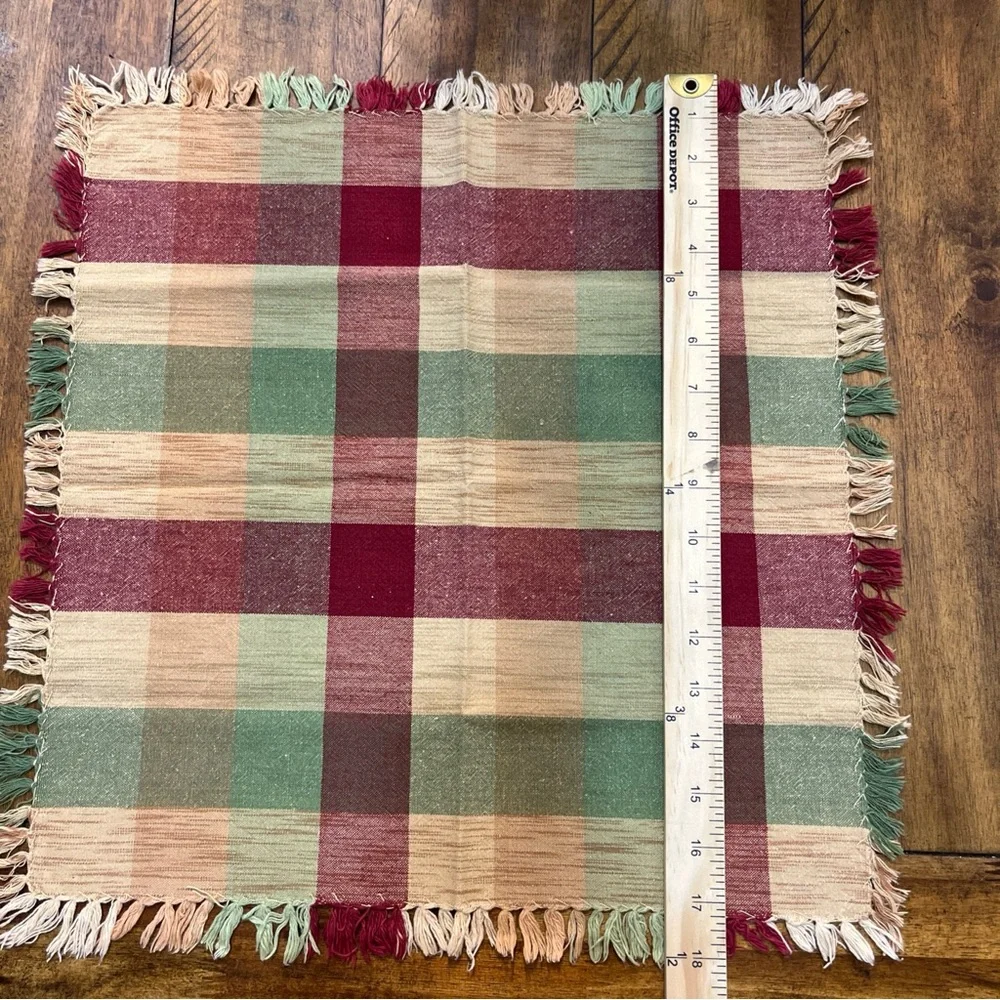 Home Classic 100% Cotton Fall Time  Set of 8 Plaid cloth napkins autumn 18”x 18”